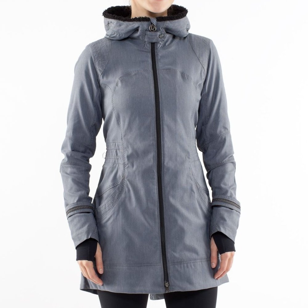 Lululemon Grey Apres Run Anorak Hooded Jacket 4
